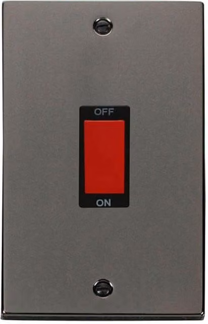 SE Home Black 2 Gang 45A Switch