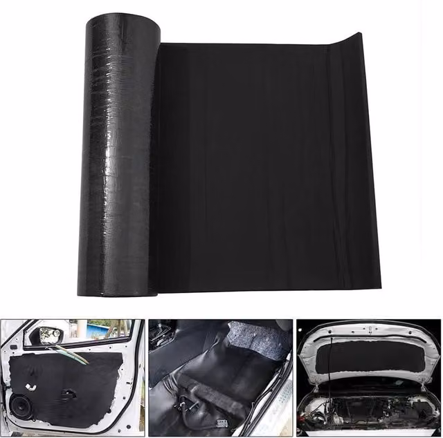 FLAVORA 10mm Self-adhesive Acoustic Soundproofing and Fireproof Rubber Foam in Black