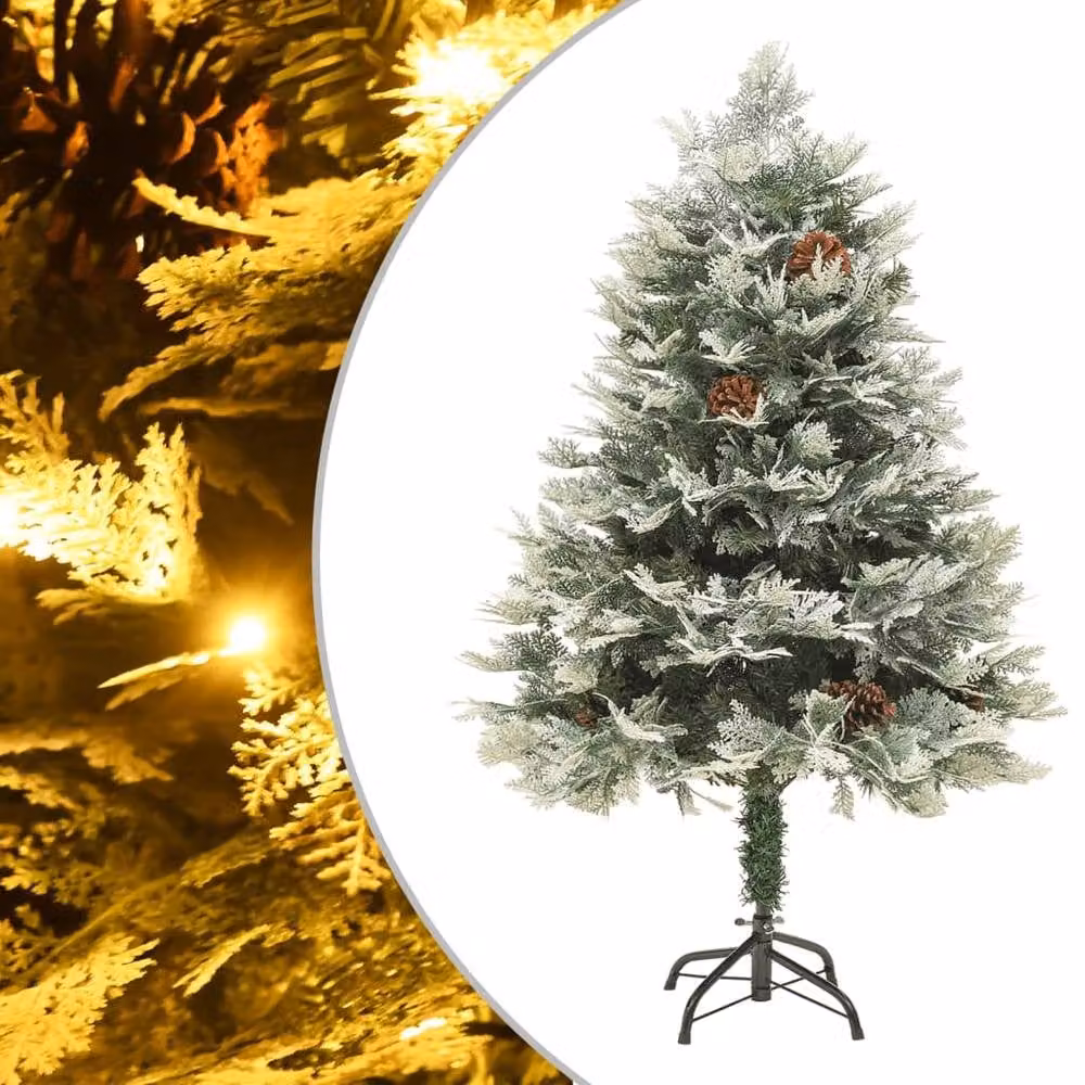 Berkfield Home Pre-lit Green Christmas Tree with Pine Cones, Height: 150 cm – 2