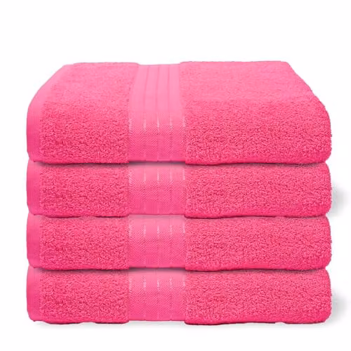 OHS 4 Pack of Pink Cotton Hand Towels, W/D/H: 50 x 50 x 50 cm – 1