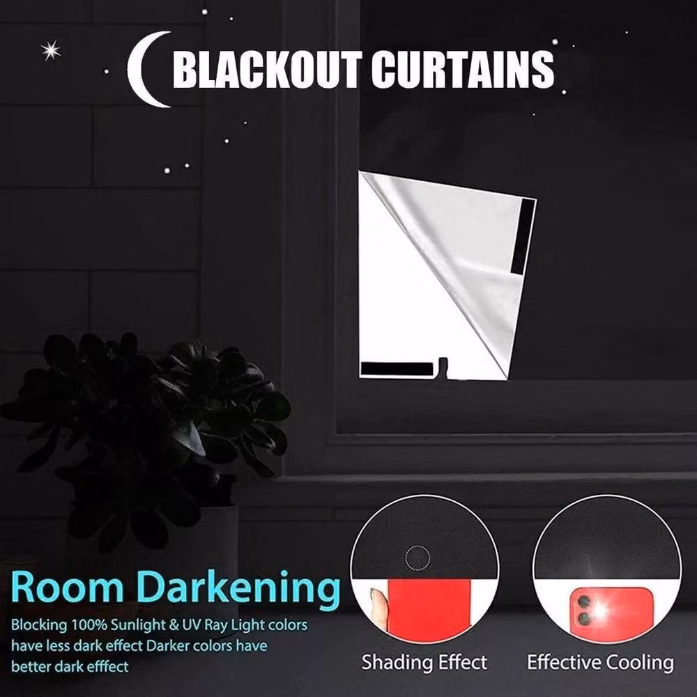 NESTLUNE Blackout Stick On Blinds in Black, W: 150 cm, H: 200 cm – 3