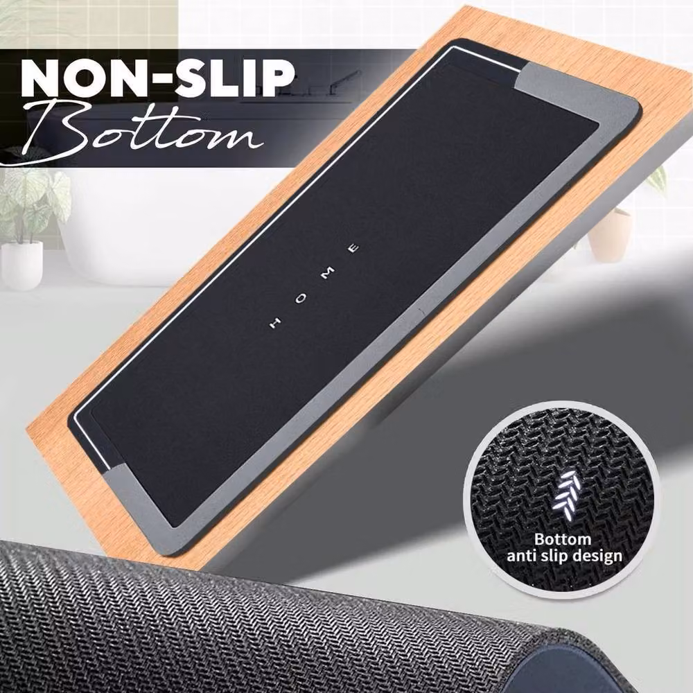 NESTLUNE 2 Piece Super Absorbent Rectangular Bathroom Mat Set in Black, W/D: 80 x 50 cm and 50 x 50 cm – 4