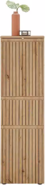 Cheshire Premium Haven Brown Narrow Wood Cabinet with 2 Doors and 1 Drawer – 1