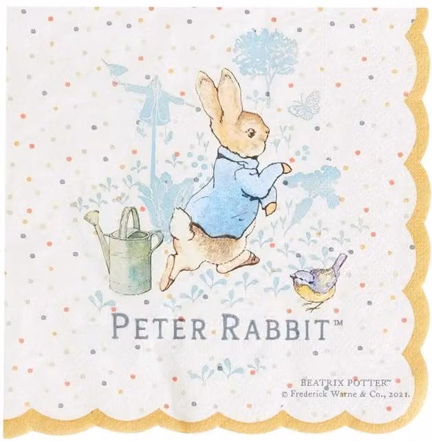 Peter Rabbit Classic Disposable Paper Napkins, Multicolour, Pack of 16