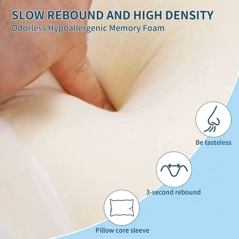 Kelvenix Grey Memory Foam Cervical Support Wedge Pillow with Removable Cover and Adjustable Height for Back and Side Sleepers – 2