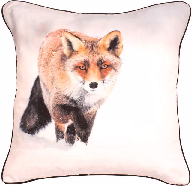 Velosso Square Animal Print Cushion in Orange and White