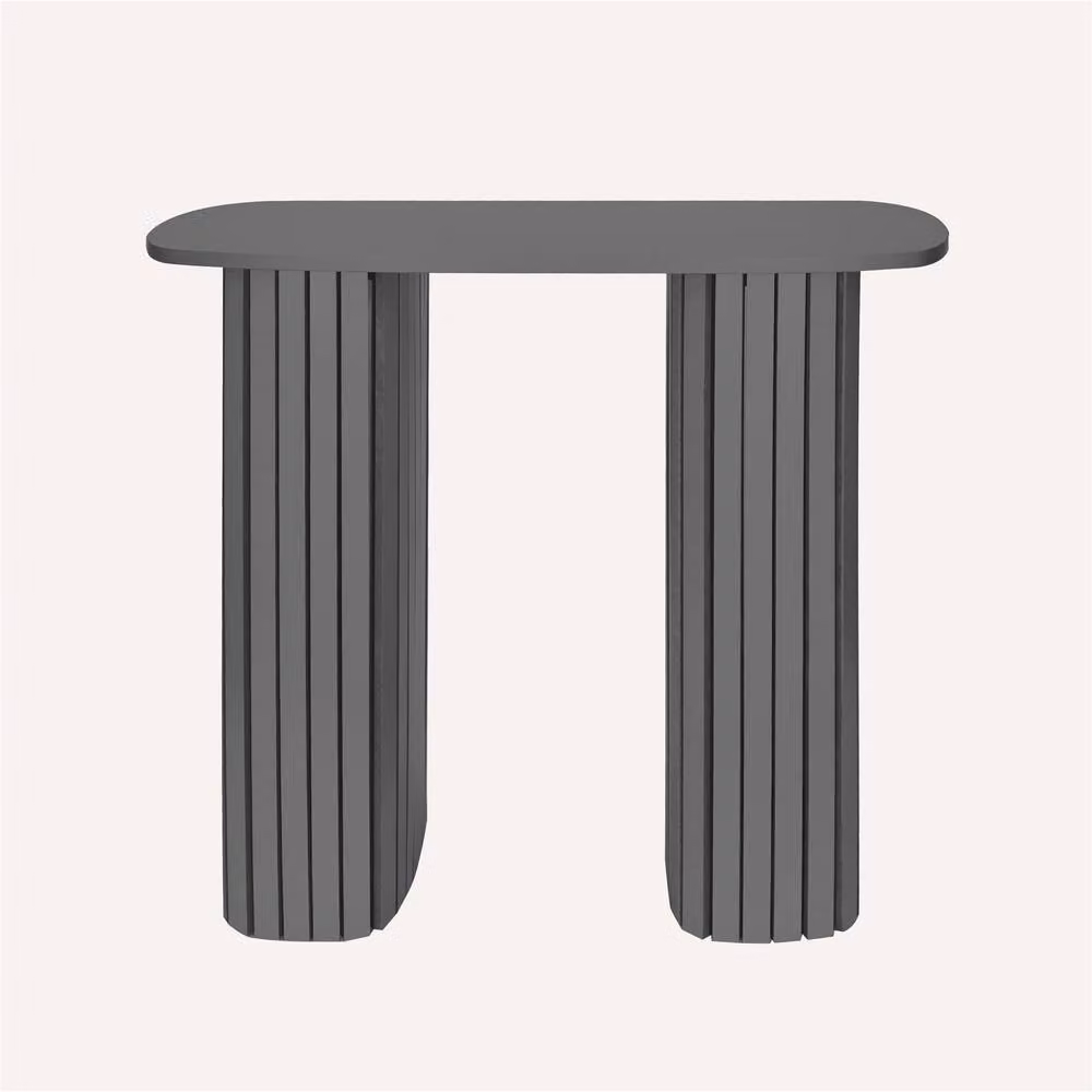 OHS Madison Ribbed Modern Console Table in Anthracite Grey, W/D/H: 80 x 30 x 70 cm – 2