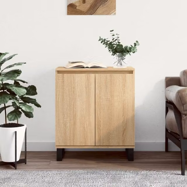 Berkfield Home Sonoma Oak Sideboard in Brown, W/D/H: 60 x 35 x 70 cm