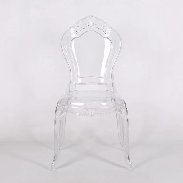 PAWNORA Transparent Plastic Vanity Chair in Clear