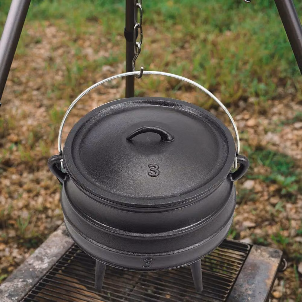Kelvenix 8 Litre Black Cast Iron Non-Stick Potjie Pot Stockpot – 5