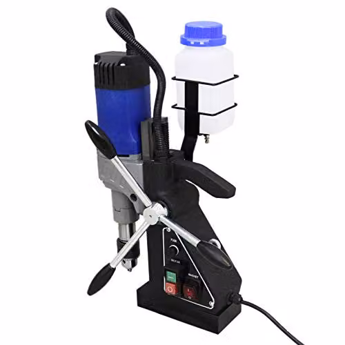 T-Mech Magnetic Drill Press Machine in Black and Blue, 230V Industrial Steel Benchtop Drill with 30mm Diameter Capacity – 2