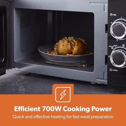 Geepas 700W Solo Microwave Oven, 20L, Black – 4