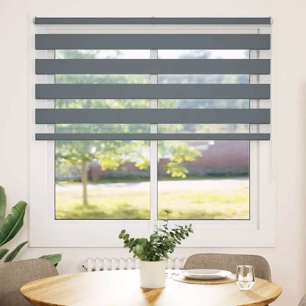 Berkfield Home Zebra Blind in Dark Grey, W: 150 cm, H: 150 cm – 2