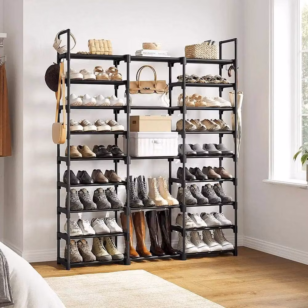 KORVIXA 9 Tier Metal Shoe Rack in Black, Width: 90 cm – 4