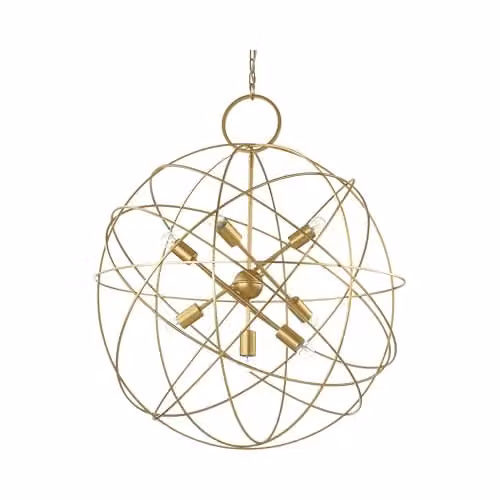 Netlighting Konse 7 Light Spherical Metal Ceiling Pendant in Gold/Brass – 1