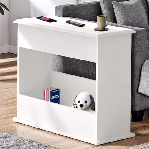 Seconique Stratford Sofa End Table in White, W/D/H: 59.5 x 29.0 x 70.0 cm – 2