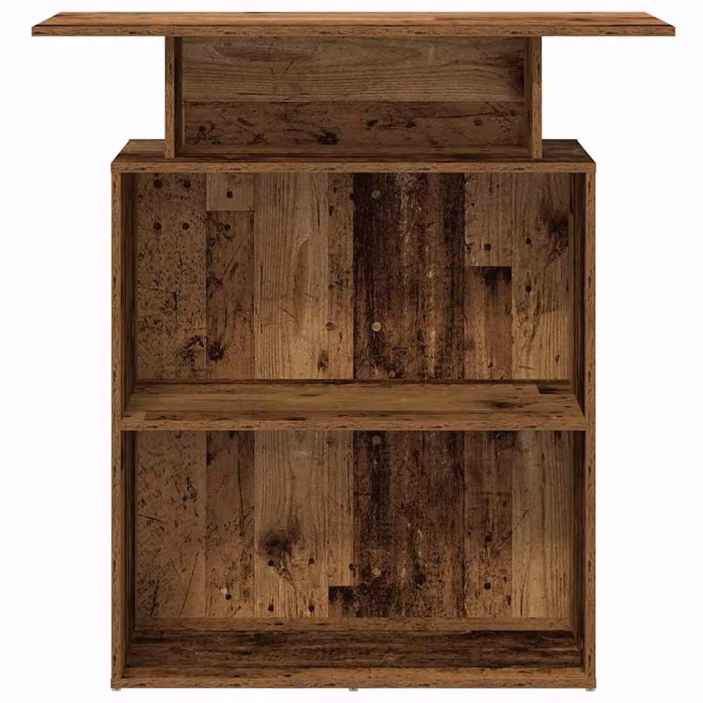 Berkfield Home Old Wood Reception Desk in Brown, W/D/H: 100 x 40 x 104 cm – 3