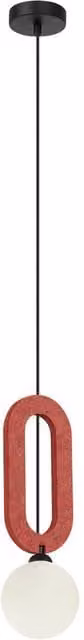 Netlighting Masso Slim Red Suspended Pendant Ceiling Light with Glass and Metal