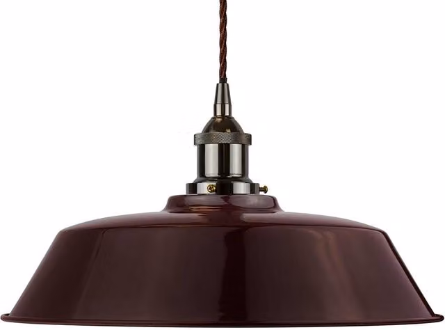 SE Home Chancery Pendant Light in Burgundy Red and Black Nickel with Brown Twisted Details