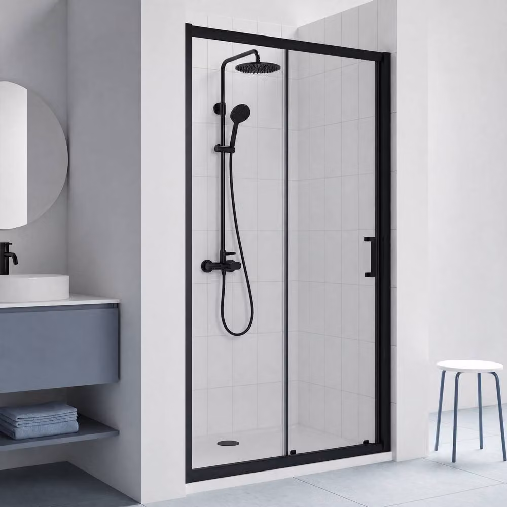 Balterley Rectangular Sliding Shower Door, Black, W: 110 cm, H: 190 cm – 3