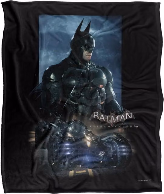 Warner Brothers Batman Arkham Knight Batmobile Silky Touch Super Soft Throw Blanket, White, W x D: 152.4 x 127.0 cm – 1