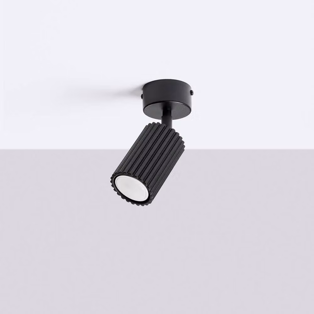 Sollux Lighting minimalist modern black metal cylinder ceiling lamp, W/D/H: 18 x 7 x 7 cm – 2