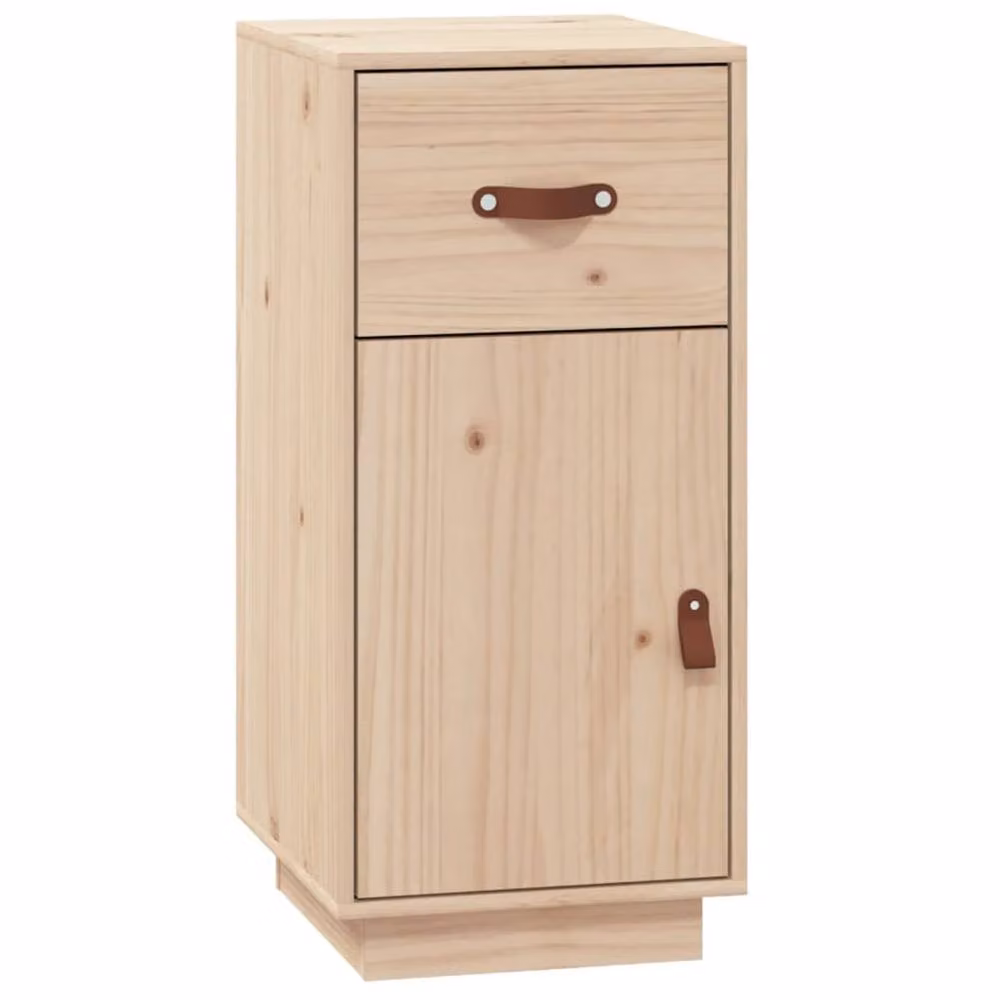 Berkfield Home Solid Wood Pine Sideboard in Light Brown, W/D/H: 34 x 40 x 75 cm – 2