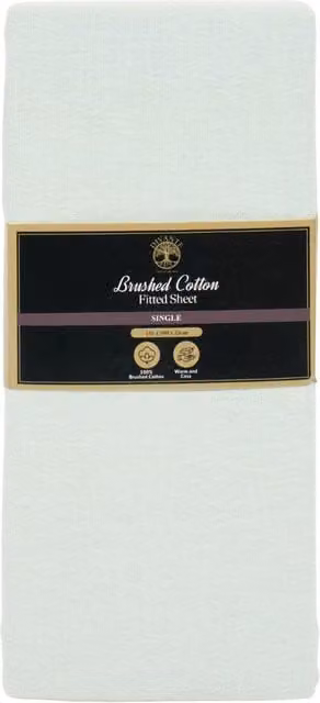 Divante Green Flannelette Brushed Cotton Fitted Sheet, W: 90 cm x L: 200 cm