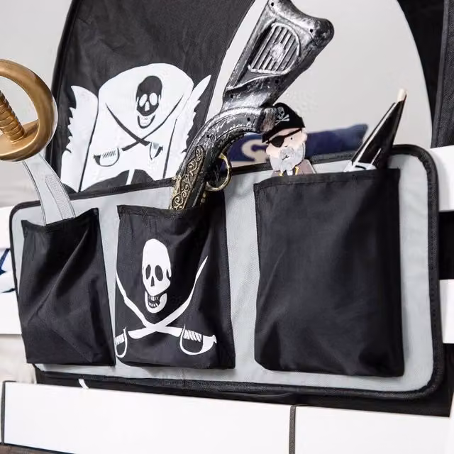 Nöa and Nani Noa & Nani Kids Bed Tidy 3 Pocket Pirate Hideaway Storage Organiser in Black