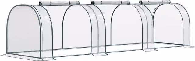 Outsunny Portable Small Greenhouse with Steel Frame and PVC Tunnel, W: 100 cm, H: 80 cm, D: 350 cm – 1