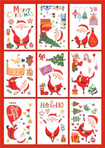St Helens Home & Garden Xmas Haus Christmas and Festive Themed Adhesive Window Decoration Sticker Set, 120 Assorted Multicolour Pieces – 1