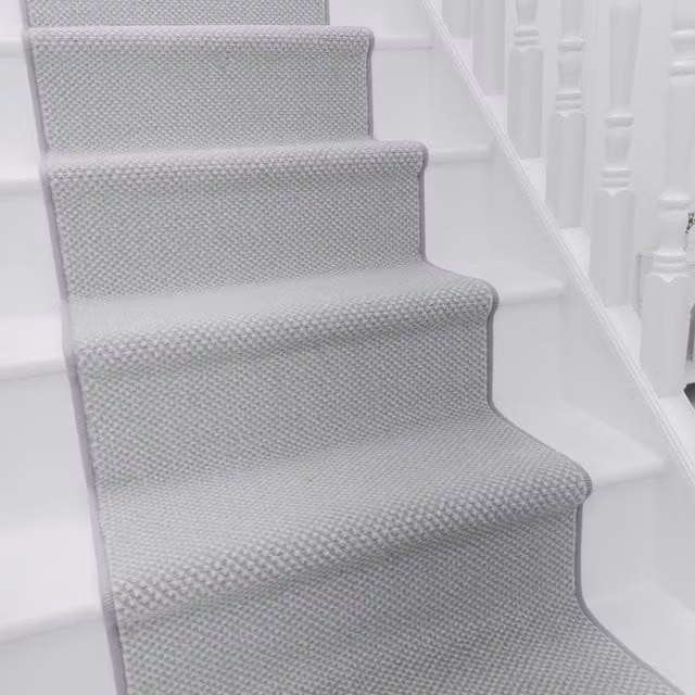 runrug Hazy Stair Runner Carpet in Grey, W: 60 cm, L: 600 cm