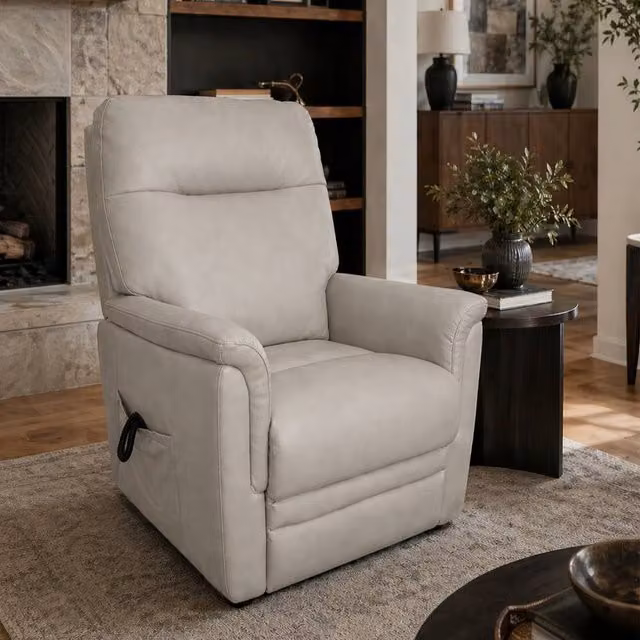 Aspire Dual Motor Power Riser Recliner Armchair in Light Grey