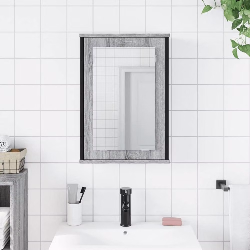 Berkfield Home Grey Sonoma Bathroom Mirror Cabinet, W/D/H: 42 x 12 x 60 cm – 3