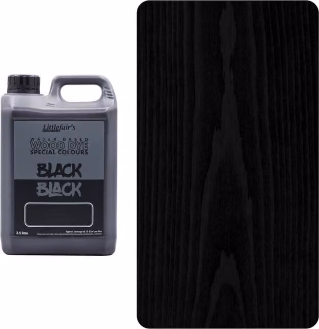 Littlefair's Water-based Wood Stain, Black, 2.5 l