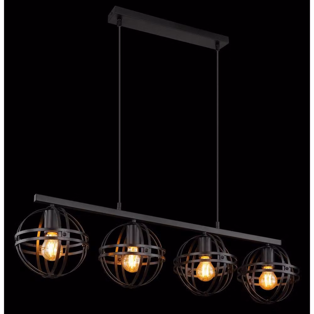 Netlighting Tamara I Bar Pendant Ceiling Light, Black, W/D/H: 120 x 20 x 20 cm, 4x E27 – 2