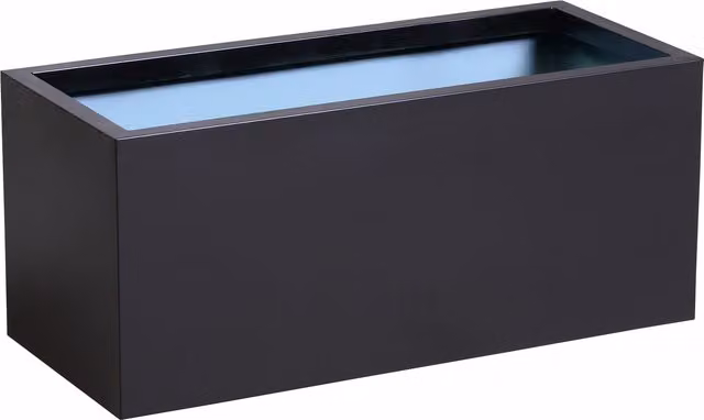 Primrose Gunmetal Black and Grey Galvanised Steel Rectangular Garden Planter Tub W: 100 cm, D: 40 cm, H: 40 cm