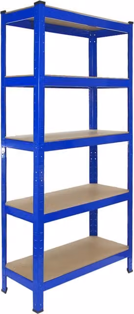 Monster Racking T-Rax Heavy Duty Steel Shelving Units, Blue, W: 75 cm, D: 30 cm, H: 150 cm – 1