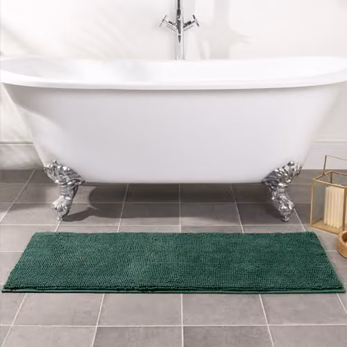 OHS Green Chenille Noodle Bath Mat, Non-Slip and Absorbent, W/D/H: 45 x 110 cm – 2