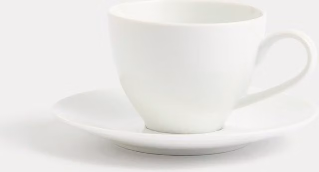 M&S Maxim White Porcelain Coffee Cup and Saucer Set