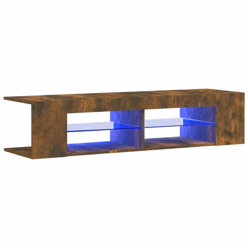 Berkfield Home Modern TV Cabinet with LED Lights in Smoked Oak Brown, W/D/H: 135 x 39 x 30 cm – 3