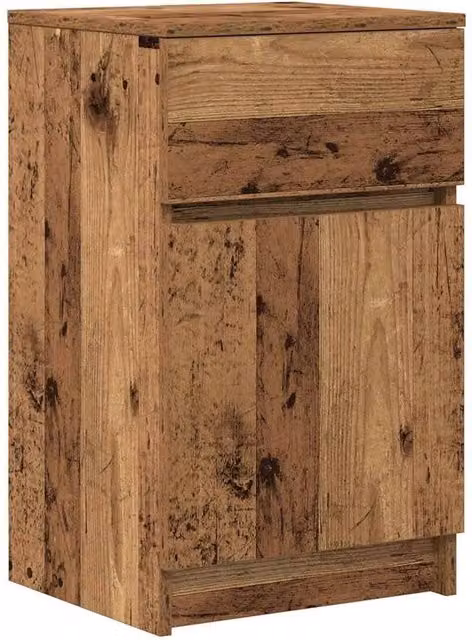Berkfield Home Bedside Cabinet in Old Wood, Brown and Multicolour, W/D/H: 39 x 35 x 65 cm – 1