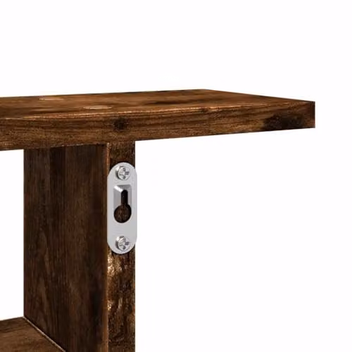 vidaXL Set of 2 Wall Mounted Shelves in Smoked Oak Brown, W/D/H: 38 x 12 x 38 cm – 5