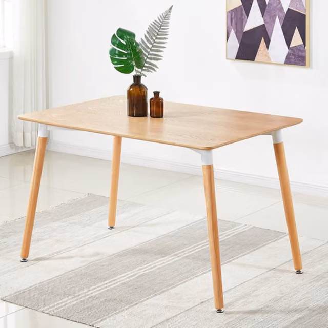 Life Interiors Single Halo Rectangular Oak Dining Table
