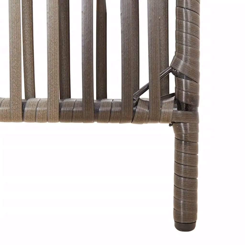 Berkfield Home 5 Panel Grey Poly Rattan and Steel Room Divider – 3