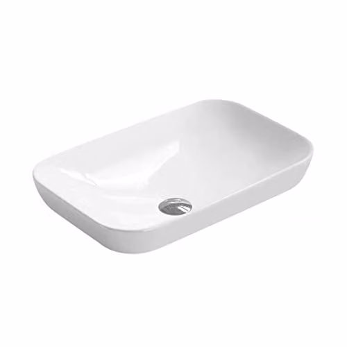 Hudson Reed NBV181 Modern Ceramic Countertop Vessel Sink Basin, White, W/D/H: 52.0 x 15.2 x 34.0 cm