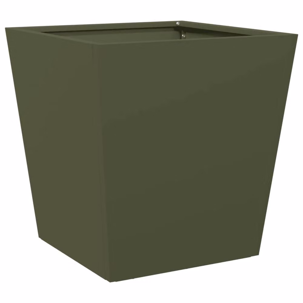Berkfield Home Garden Steel Planter Tubs, Green, 2 Pack, W/D/H: 40 x 40 x 40 cm – 4
