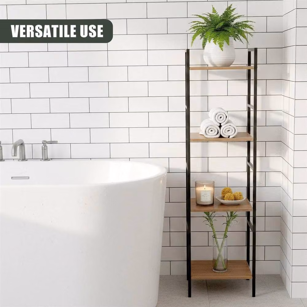 Havendro 4 Tier Industrial Storage Rack in Brown and Black – 4