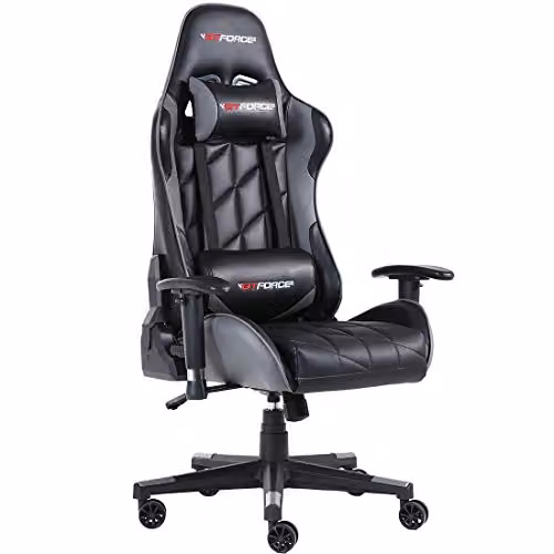 GTFORCE Pro GT Reclining Sports Racing Gaming Chair in Grey Faux Leather – 2