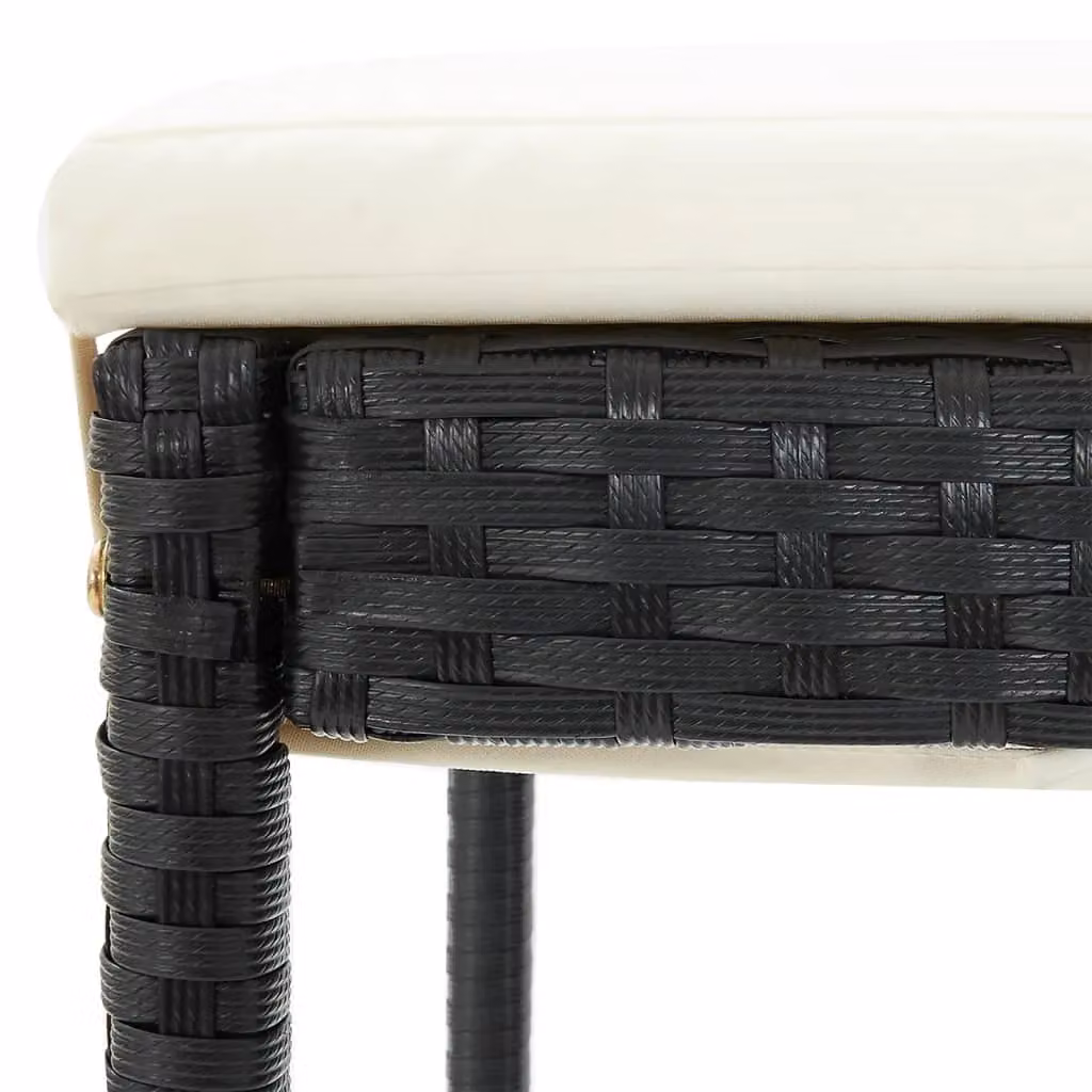 Berkfield Home 5 Piece Black Garden Bar Set in Solid Acacia Wood and Poly Rattan – 3
